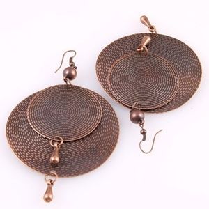 Double Drop Disc Hook Earrings